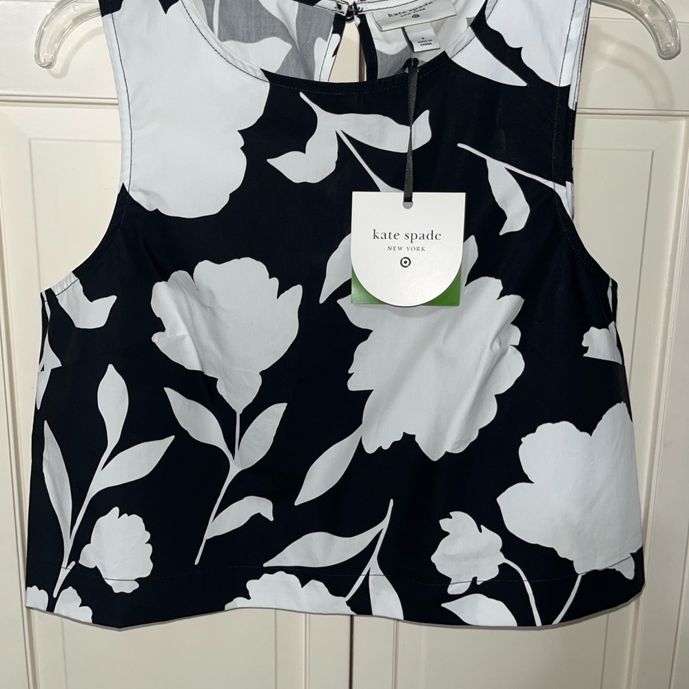 Kate Spade X Target Black and White Classic Poplin Crop Top